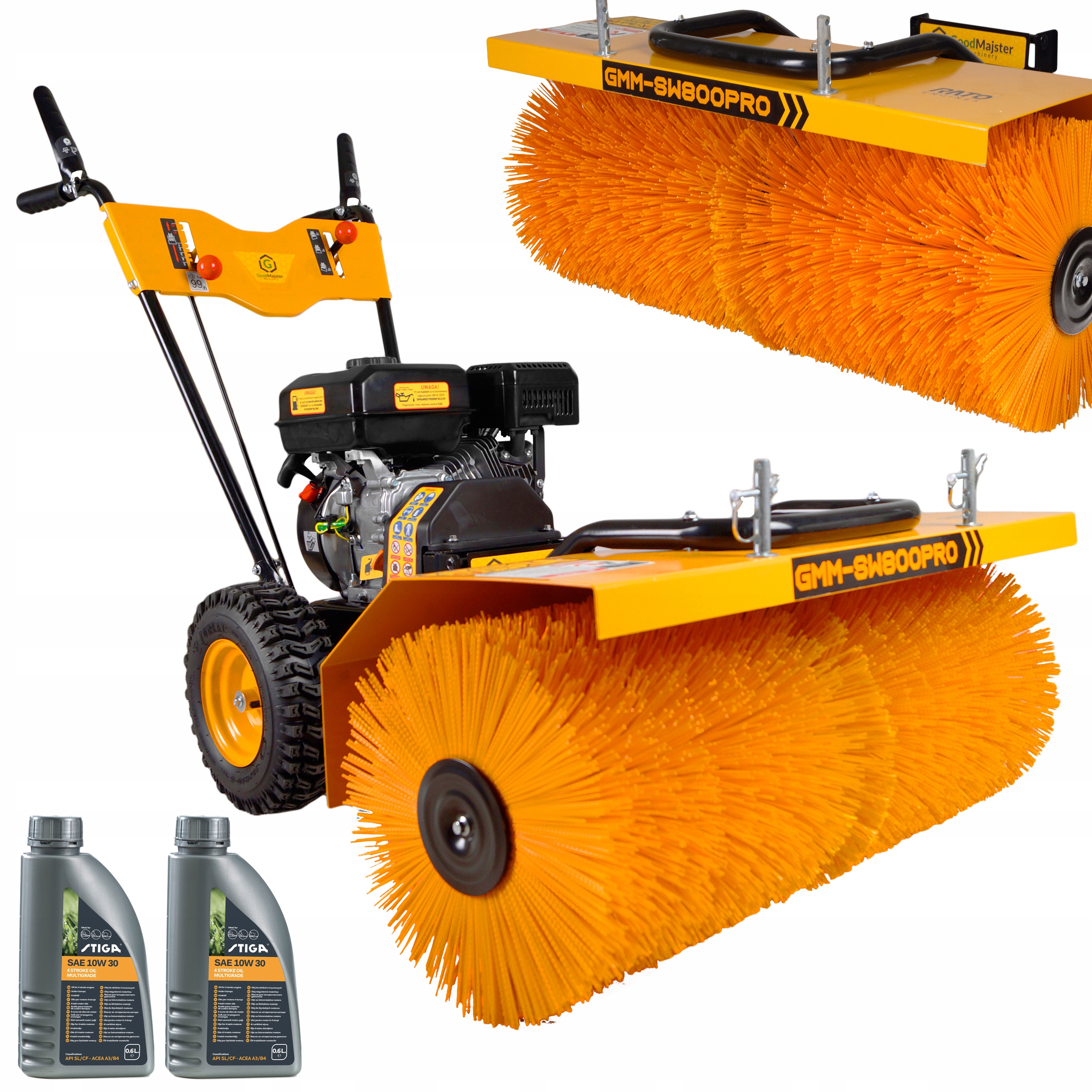 GoodMajster GMM-SW800PRO benzínový zametač + 2× SAE 10W30 Stiga olej 0,6L